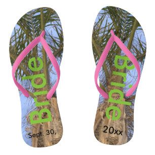 Chinelos Noiva Palm Trees Blue Sky