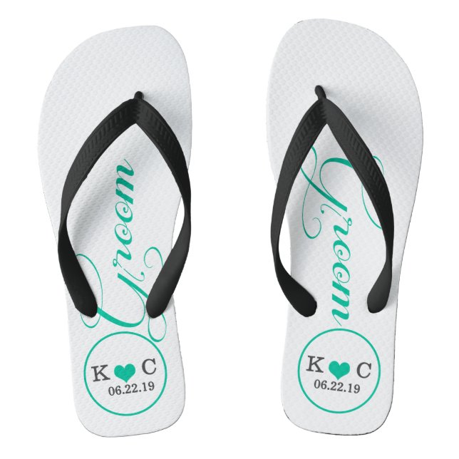 Chinelos Noivo Personalizado (água) (Pé da cama)