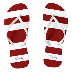 Chinelos Nome Modern Red Strips