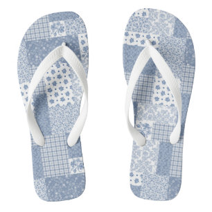 Chinelos Nostalgic de Patchwork do Indigo Faux