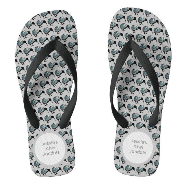 CHINELOS NOVA ZEALAND KIWI BIRD PAUA SHELL FERN KORU JANDAL (Pé da cama)