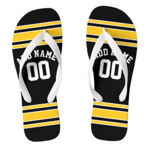 Chinelos Número de Nome Personalizado do Black Sports Jers