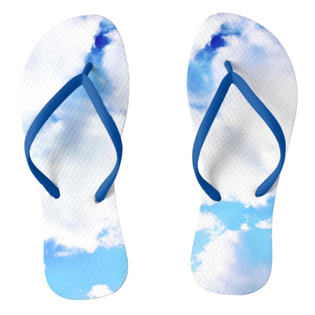 Chinelos Nuvens Brancas Puffy e Céu Azul (Pé da cama)