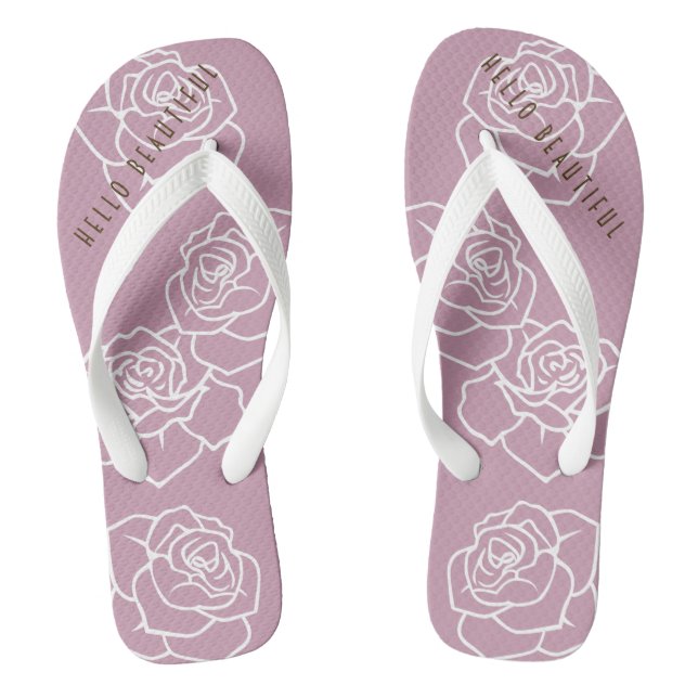 Chinelos Olá Linda - Rosa Rosa Moderno Chic (Pé da cama)