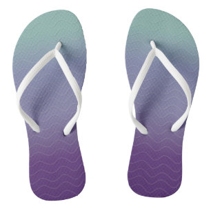 Chinelos Ondas Ombré - Teal e Roxo