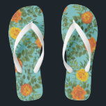Chinelos Orange & Aqua Wedding Modern Floral<br><div class="desc">Linda coleção de casamentos florais modernos em laranja e aqua! A laranja e o chá brilhantes são perfeitos para um primavera,  ou casamento no jardim de verão com cores brilhantes elegantes!</div>