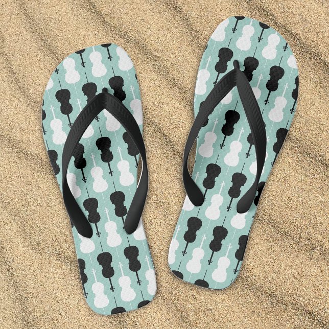Chinelos Orquestra de Instrumentos de Corda de Presente do  (Cello flip flop sandals designed by Horn and Castle.)