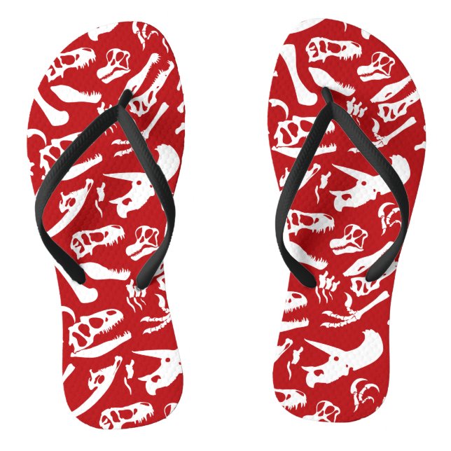 Chinelos Ossos do Dinossauro (Vermelho) (Pé da cama)