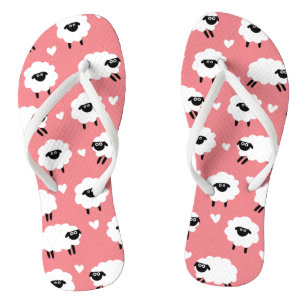Chinelos Ovinos e Corações - Rosa