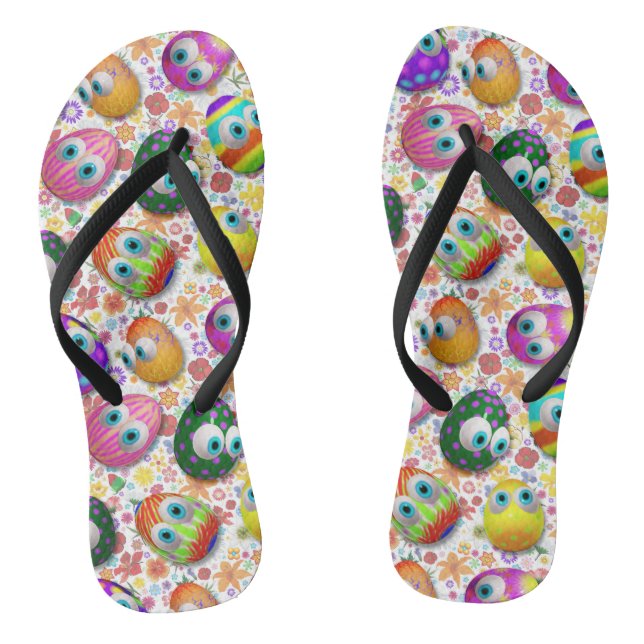 Chinelos Ovos de Páscoa de desenho animado fofos e engraçad (Pé da cama)