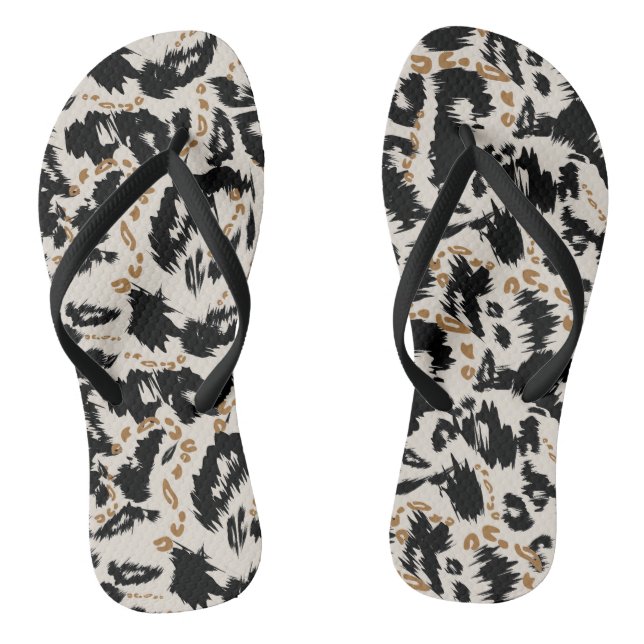 Chinelos Padrão Abstrato de Leopardo Africano Boêmio (Pé da cama)
