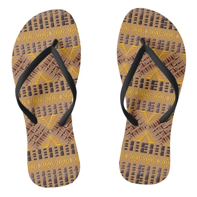 Chinelos padrão africano tribal (Pé da cama)
