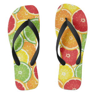 Chinelos Padrão com frutas de citros