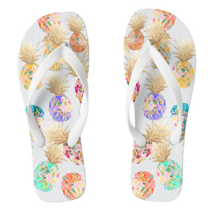 Chinelos Padrão de abacaxis Aloha PixDezines