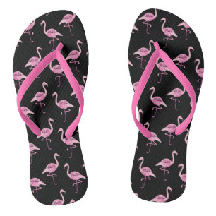 Chinelos Padrão de Aquarela Rosa Flamingo