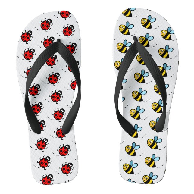 Chinelos Padrão de Bumblebee e Ladybird ocupado (Pé da cama)