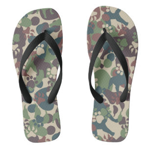 Chinelos Padrão de Camuflagem de Cães
