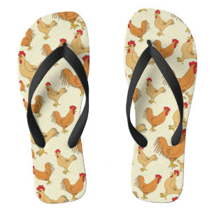 Chinelos Padrão de Design de frango castanho
