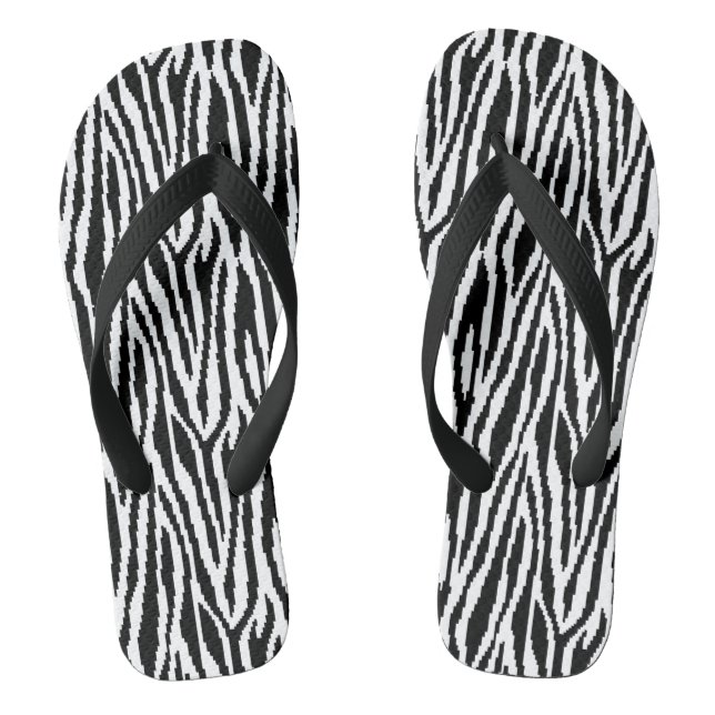 Chinelos Padrão de Design de impressão de pixel zebra de 8  (Pé da cama)