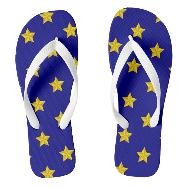Chinelos Padrão de Estrelas Douradas, Azul Marinho, Exclusi (Pé da cama)