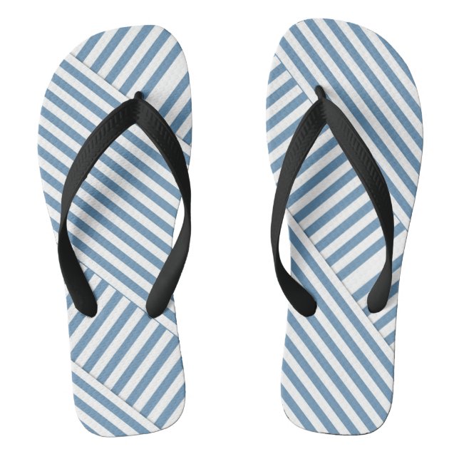 Chinelos padrão de faixa branca azul (Pé da cama)