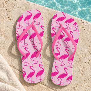 Chinelos Padrão de Flamingo Rosa – Rosa Tropical de Verão