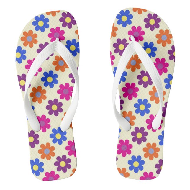 Chinelos Padrão de Flor de Centavo Retro Fofo (Pé da cama)