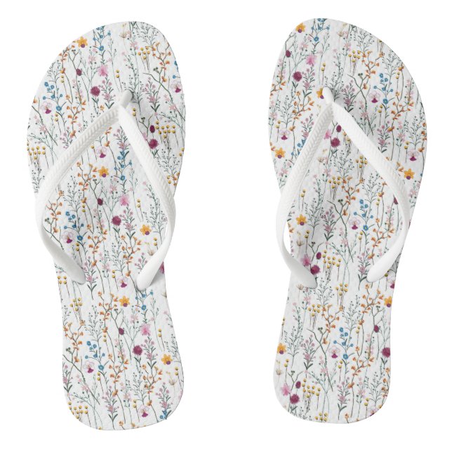 Chinelos Padrão de flor selvagem de verão (Pé da cama)