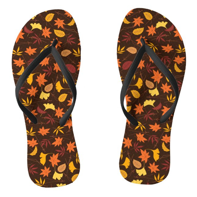 Chinelos Padrão de Folhas de Maple-45947 (Pé da cama)