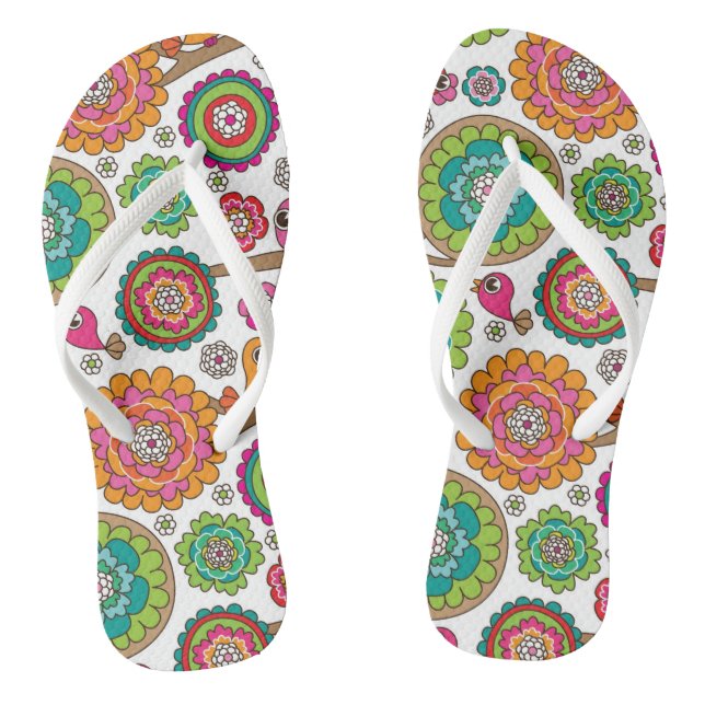 Chinelos padrão de fundo das flores de rabisco (Pé da cama)