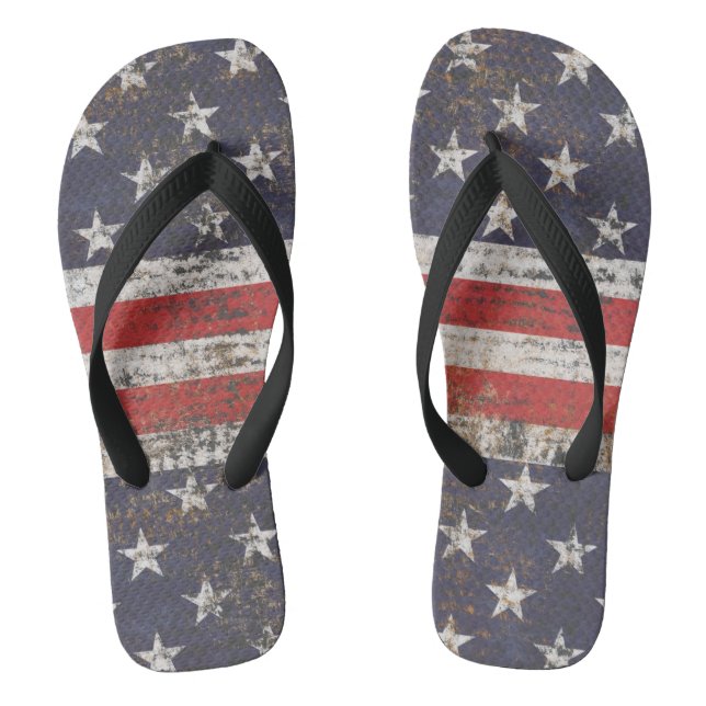 Chinelos Padrão de Grunge Patriótico (Pé da cama)
