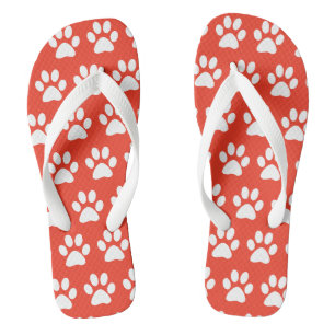 Chinelos Padrão de Impressões de Patas de Cachorro Fofo Ver