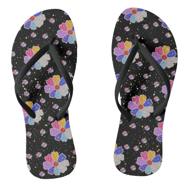Chinelos Padrão de Joia Floral Brilhante (Pé da cama)