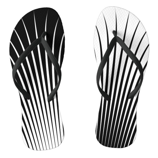 Chinelos Padrão de Listras Branco e Preto Muito Único (Pé da cama)