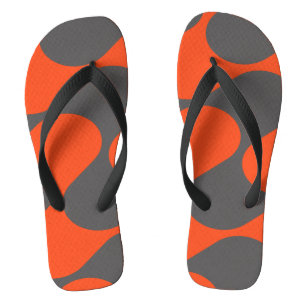 Chinelos Padrão de Onda Mod Laranja Retrô