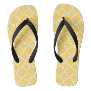 Chinelos Padrão de Quatrefoil Amarelo