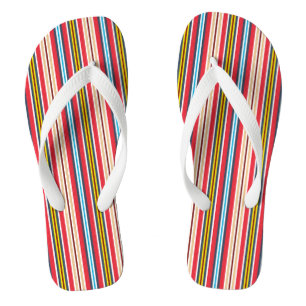 Chinelos Padrão de stripes de Xadrez multicolores-57666