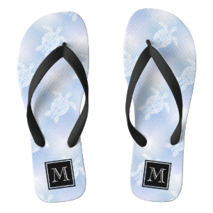 Chinelos Padrão de tartarugas azuis