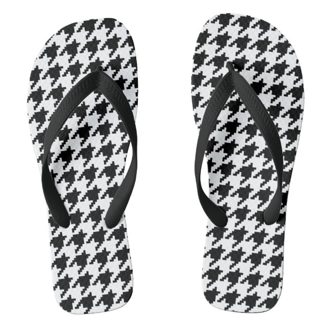 Chinelos Padrão de verificação de houndstooth de pixel de 8 (Pé da cama)
