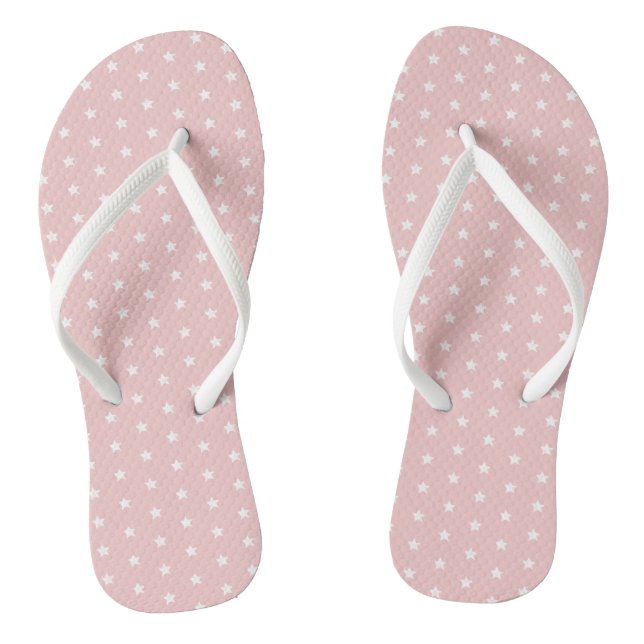 Chinelos Padrão Estrela Branca Rosa (Pé da cama)