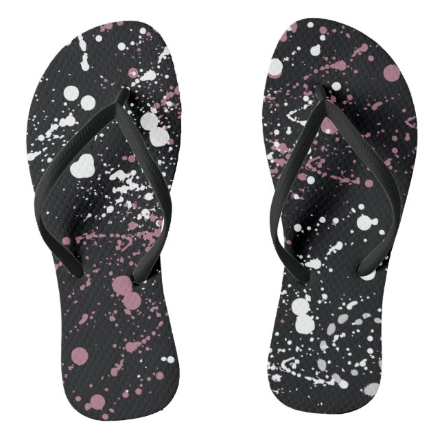 Chinelos Padrão Exclusivo de Preto e Branco Abstrack (Pé da cama)