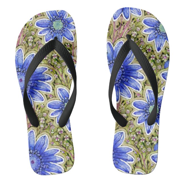 Chinelos Padrão Floral   (Pé da cama)
