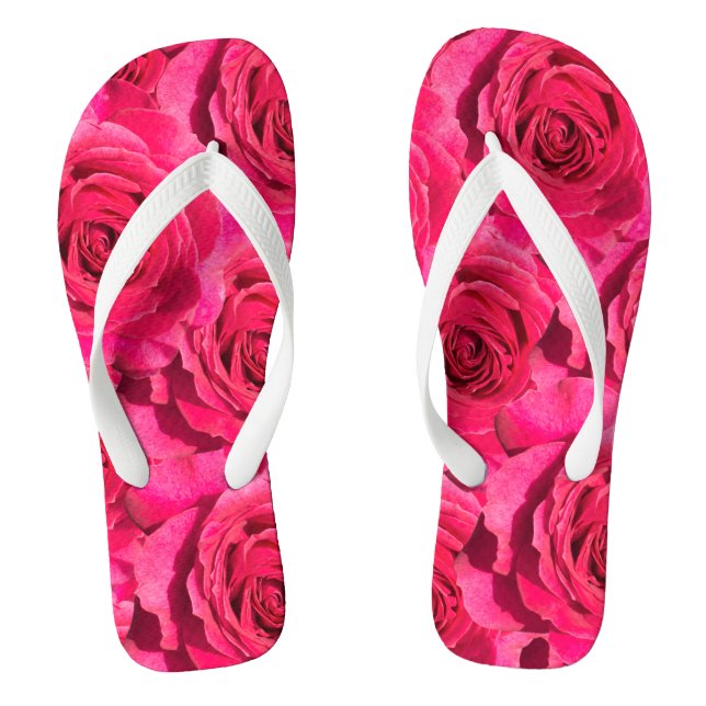 Chinelos padrão floral do Rosa vermelha (Pé da cama)