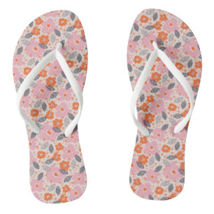 Chinelos Padrão Floral Retro Bonito