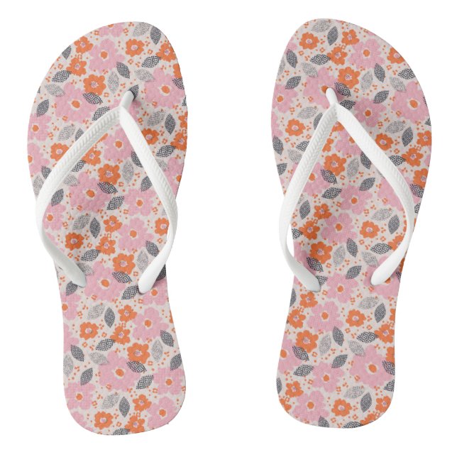 Chinelos Padrão Floral Retro Bonito (Pé da cama)