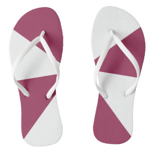 Chinelos Padrão Geométrico Moderno Branco e Rosa Sangria