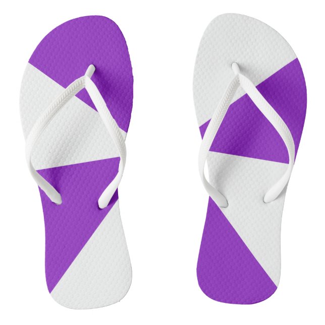 Chinelos Padrão Geométrico Moderno Branco e Roxo (Pé da cama)