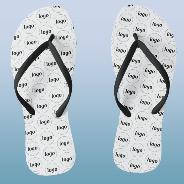Chinelos Padrão Simples de Logotipo Promoção Empresarial (Simple logo pattern business promotional flip flops)