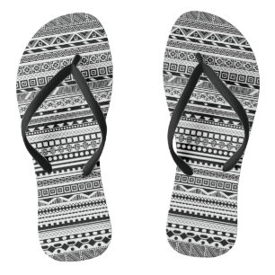 Chinelos Padrões aztecas preto e branco fofos design