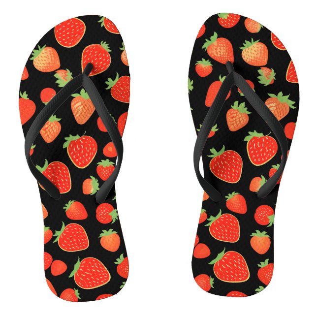Chinelos Padrões de morango (Pé da cama)